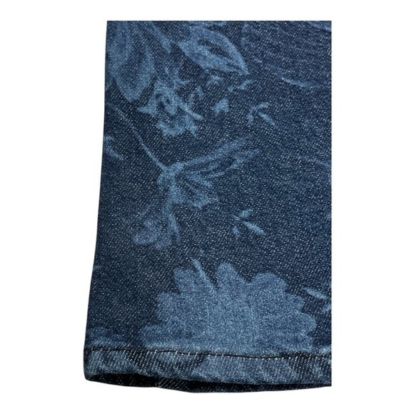 7 For All Mankind Jeans 24 Indigo Fairytale‎ Floral High Rise Skinny Bootcut - Picture 14 of 16